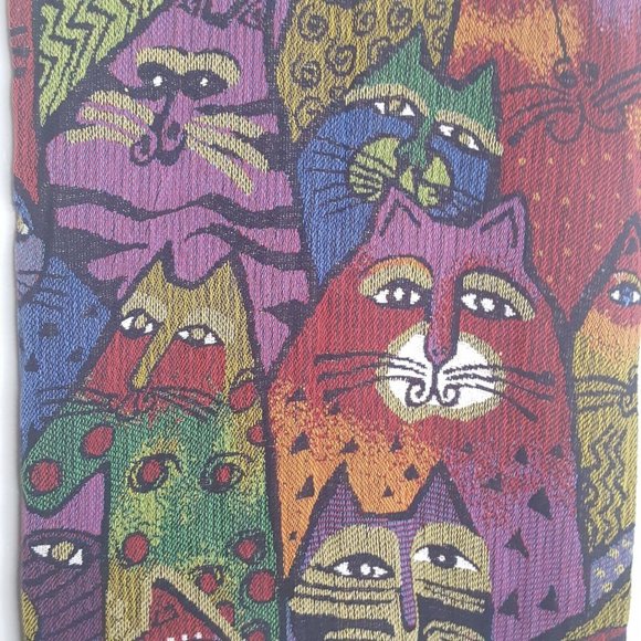 Vintage Nita Originals Cat Print Maxi Vest Sweater Bohemian Hippie Art LG- XLg - Picture 3 of 9